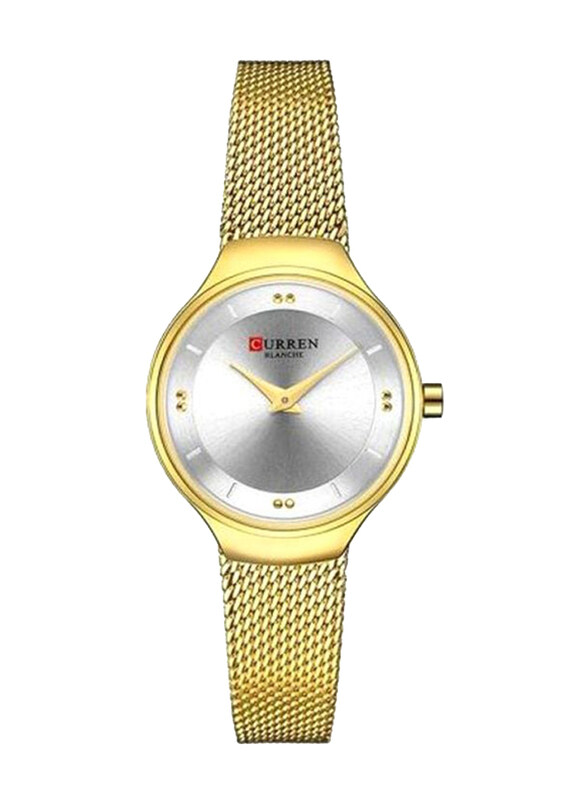 

Curren Analog Watch for Women with Stainless Steel Band, Water Resistant, 9028, Gold-Silver