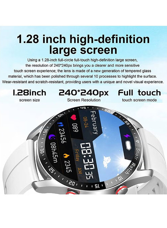 LW Bluetooth Voice Call Hd Full Touching Screen Fitness Trackers, Silver