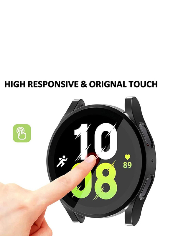 ZOOMEE Protective Ultra Thin Soft TPU Shockproof Case Cover for Samsung Galaxy Watch 4 44mm, Black