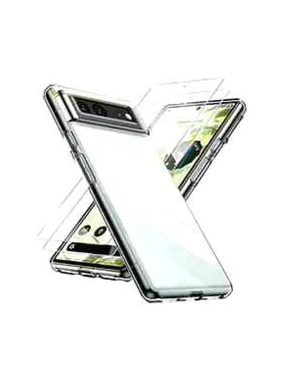 

Generic Google Pixel 6 Ultra Slim Protective Silicone Mobile Phone Case Cover with Screen Protector, 3 Pieces, Clear