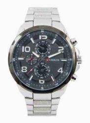 Curren Analog Watch for Men with Stainless Steel Band, Water Resistant and Chronograph, 8276, Grey-Silver