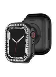 Bling Diamond Crystal Frame Protective Case Cover for Apple iWatch Series 7 41mm, Black