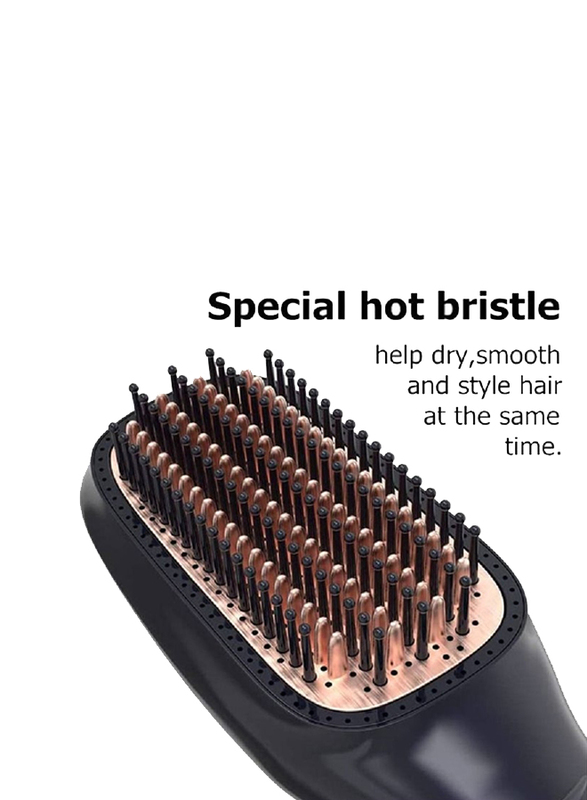 Arabest 2-in-1 Professional Hair Dryer Straightening Hot Air Styling Brush, Gold