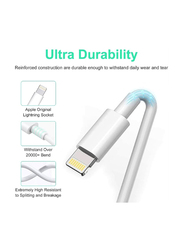 2-Meters Lightning Cable, Lightning Male to USB Type-C Male Fast Charge & Sync for Apple iPhone, White