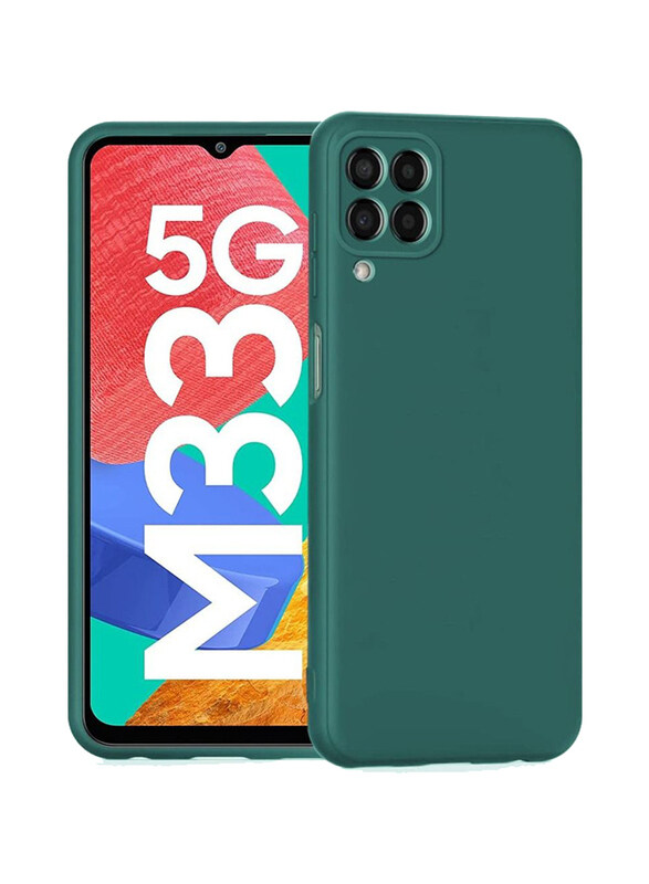 

Zoomee Samsung Galaxy M33 5G Protective Silicone Flexible Camera Protection Slim Ultra Soft Mobile Phone Back Case Cover, Green