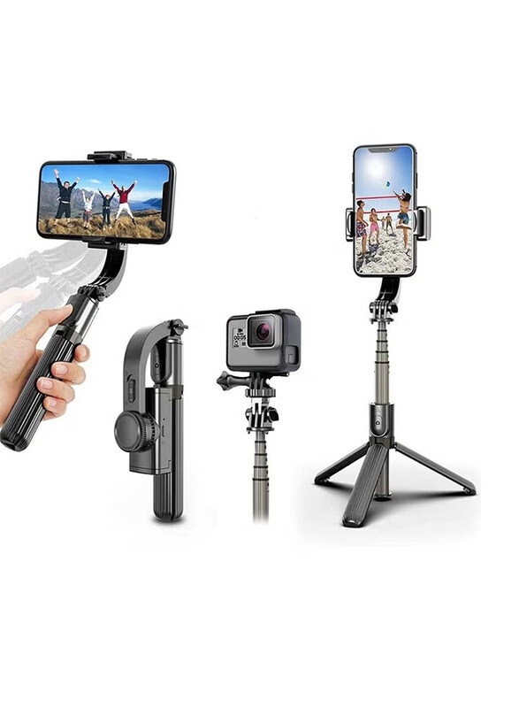 

Generic Portable 360° Rotation Selfie Stick Gimbal Stabilizer Tripod with Wireless Remote, Black