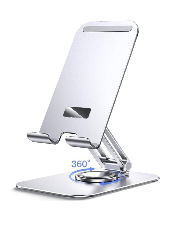 

Hyx 360 Degree Rotating Base Adjustable Swivel Desktop Holder Tablet Stand, Silver