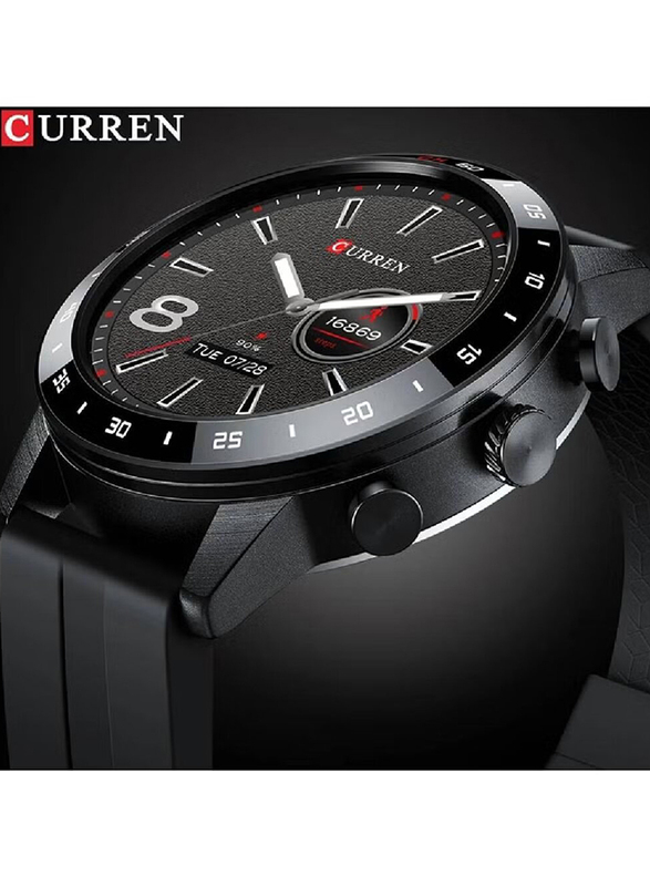 Curren New Men Smartwatch with Big Screen Retina HD 1.3-Inch Long Standby Fitness Sports, IP68 Waterproof, Black