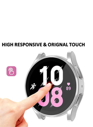 ZOOMEE Protective Ultra Thin Soft TPU Shockproof Case Cover for Samsung Galaxy Watch 4 44mm, Silver