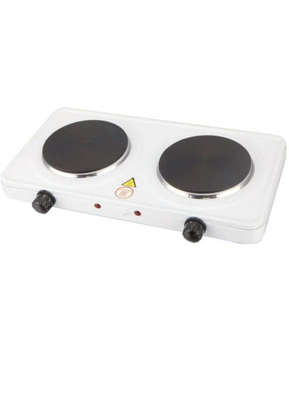 

Generic Electric Double Hot Plate with Automatic Thermostat Portable Electric Stove with Overheating Protection, 2000W, White