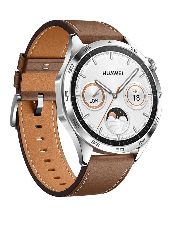 

Ics Replacement Genuine Leather Adjustable Wrist Strap Band for Huawei Watch GT 4 46mm, Brown