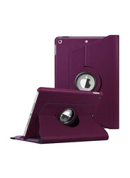 Apple iPad 10.5 inch Leather 360 Degree Rotating Stand Folio Tablet Case Cover, Purple