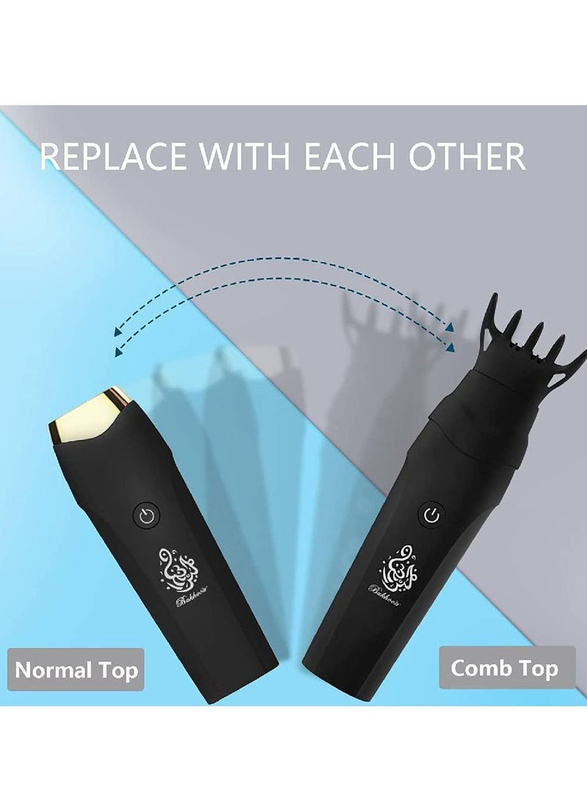 Electric Comb Bakhoor Incense Burner Arabic Aroma Diffuser, Black