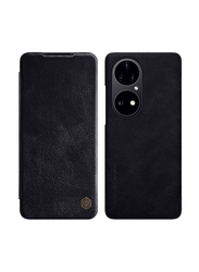 Nillkin Huawei P50 Pro Qin Series Classic Flip Leather Protective Mobile Phone Case Cover, Black