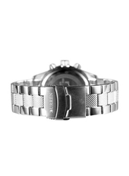 Curren Analog Watch for Men with Stainless Steel Band, Water Resistant and Chronograph, WT-CU-8028-R#D1, Silver/Silver