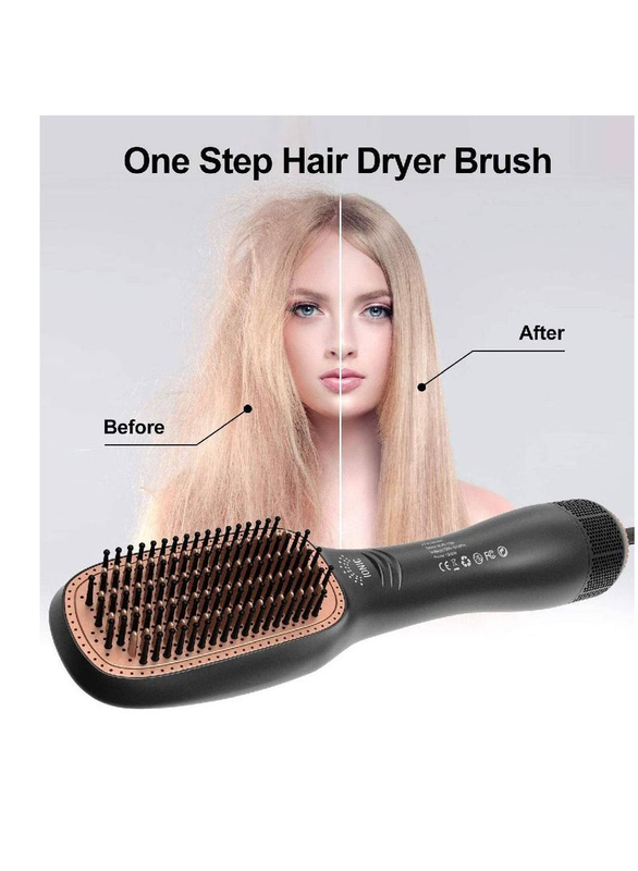 2-in-1 Professional Hair Dryer Brush, Black