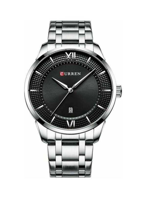 

Curren Stylish Analog Watch for Men with Stainless Steel Band, Water Resistant, 8256, Silver-Black