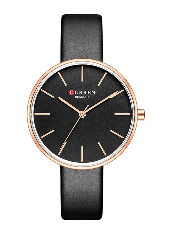 

Curren Analog Watch for Girls with Leather Band, C9042L-1, Black