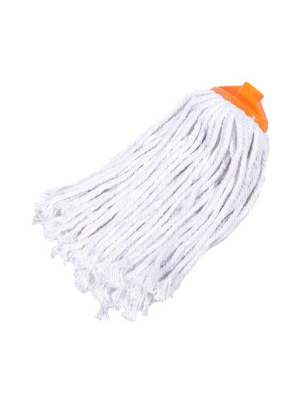 

Delcasa Wide Head Looped Cotton Thread Mop Head with Long & Durable Handle Iron Pole & Hanging Loop for Cleaning Under Sofa & Bed Floor, Dc1167, Orang