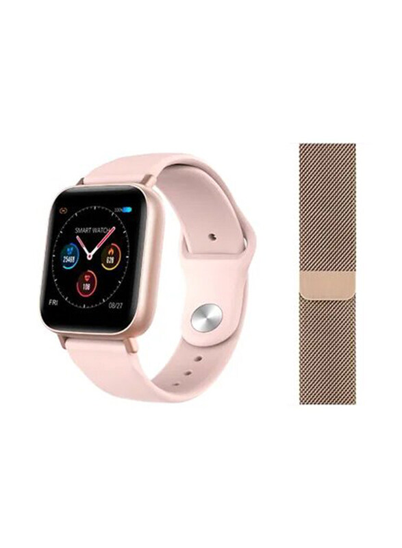 

Generic Watch Q10 Smartwatches, Black Case With Pink Sport Band