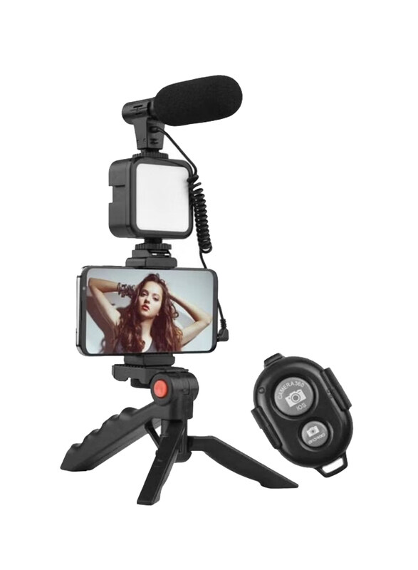 

Generic Smart Phone Vlogging Kit With Tripod Stand, Black