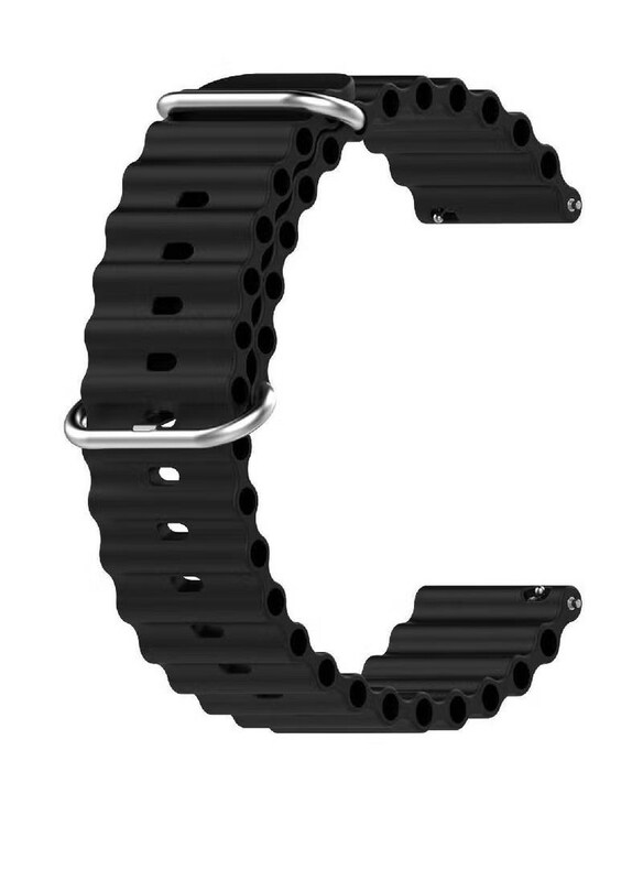

Ics Quick Release Silicone Band with Metal Buckle for Huawei Watch 3/Watch 3 Pro, Black