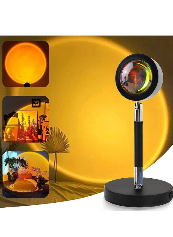 

Generic Sunset Sun Projector Lamp LED with 180 Degree Rotation, Romantic Atmosphere Night Light for Home, Party, Living & Bedroom, Black