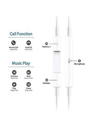 Lightning Cable In-Ear Wired Earphones with Clear Voice & Mic for iPhone, White
