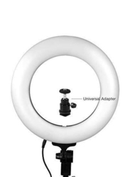 14-inch Tik Tok Selfie Lite Dimmable Continuous Round Ring Light for Smartphones, Agg2418V3, Black/White