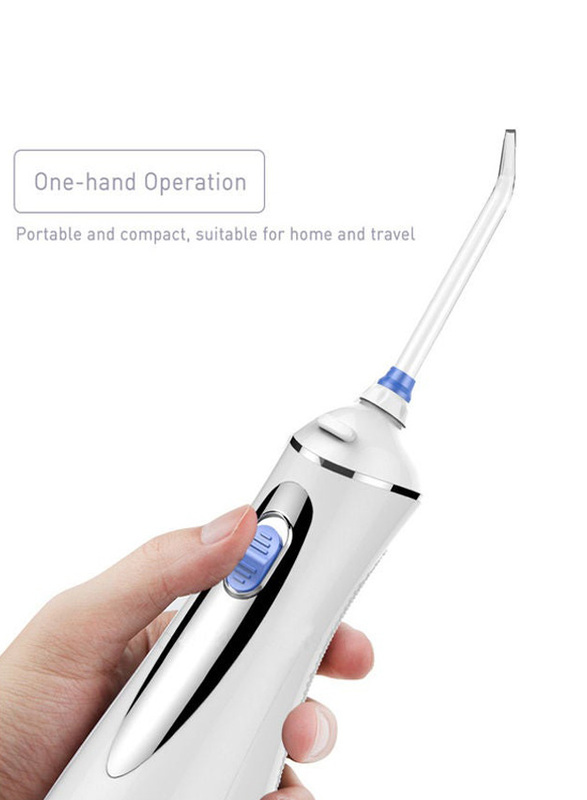 Waterpulse V400 USB Rechargeable Portable Dental Cordless Water Flosser, 240ml, White/Blue