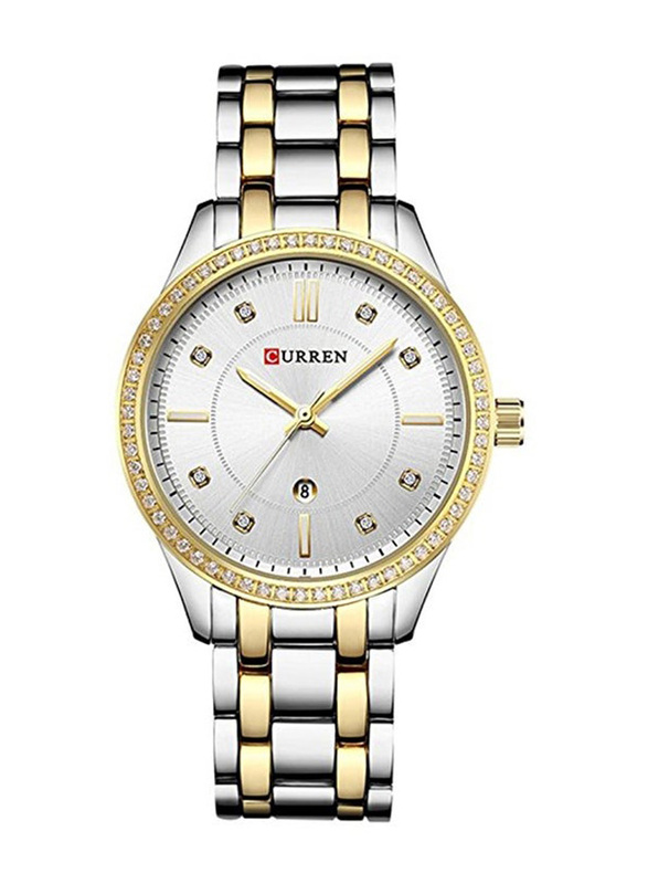 

Curren Analog Watch for Men with Stainless Steel Band, Water Resistant, WT-CU-9010-SL1, Silver/Gold