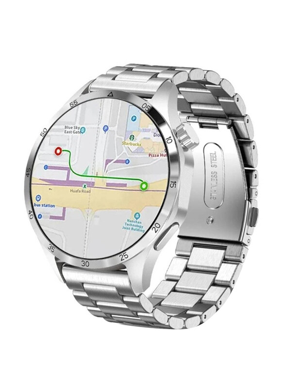 

Lw New Design Super AMOLED Bluetooth Calling Smartwatch for iPhone Android, Silver