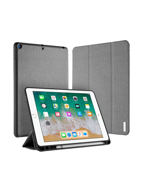 

Dux Ducis Apple iPad 9.7 Inch 2017/2018 Protective Flip Tablet Case Cover with Pen Slot, Grey