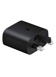 3-Pin Fast-Charging Travel Adapter With Type-C Cable Black
