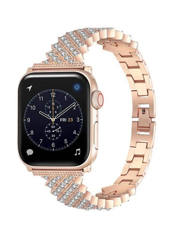 

Generic Stylish Replacement Strap Band for Apple Watch 38/40/41mm, Rose Gold