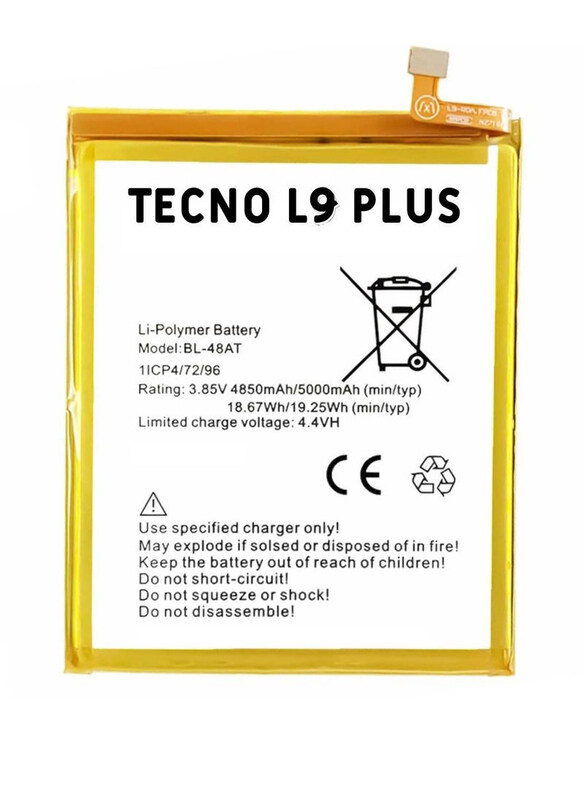 

Hyx Tecno L9 Plus Replacement High Quality Original Battery, White/Yellow