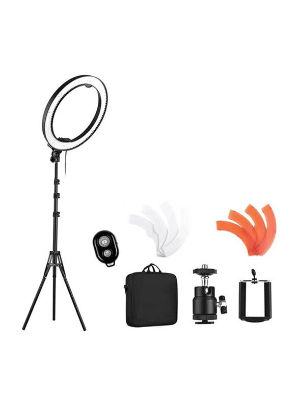 

Andoer LED Photography Ring Light with Accessories, White/Black/Orange