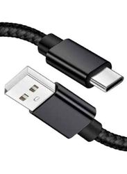2-Meter USB Type C Cable, 3A USB Male to USB Type-C for Smartphones/Tablets, Black