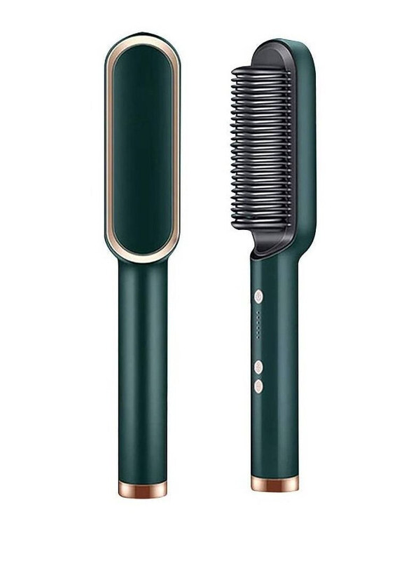 

Xiuwoo Electric Hair Straightener Brush with Ceramic Styling Comb, Green