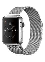 Magnetic Closure Milanese Mesh Loop Stainless Steel Replacement Band For Apple Watch Series 1/2/3 Silver