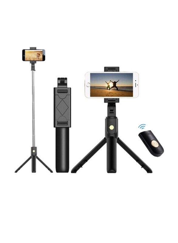 

Generic Universal K07 Selfie Stick Tripod with Detachable Bluetooth Wireless Remote Shutter, Black