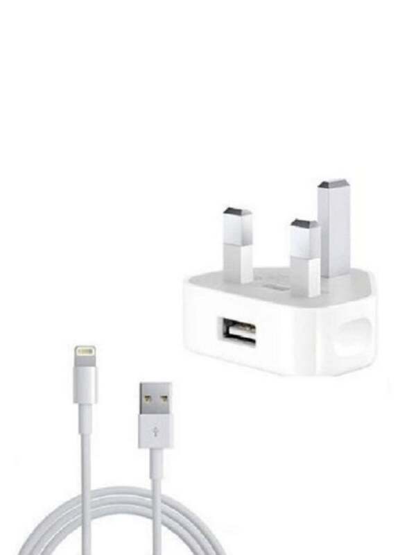3-Pin Wall Charger With Lightning Cable White
