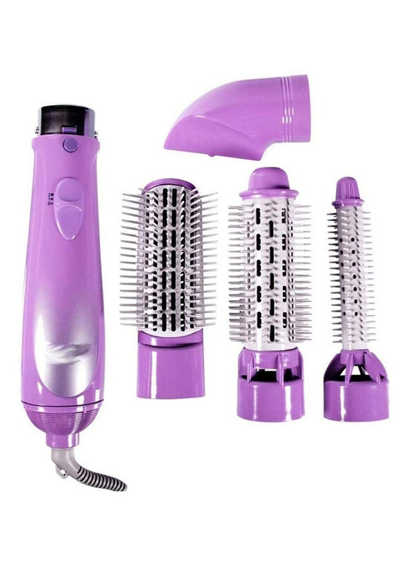 

Geepas 4-In-1 New Electric Hair Dryer Styler Blow Brush, Purple