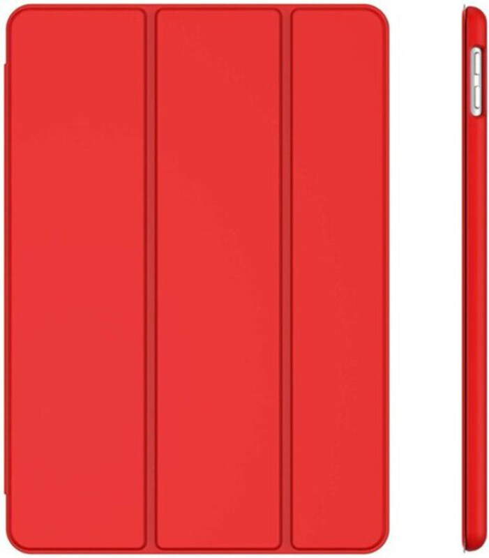 

Generic Apple iPad 7th/8th Gen Slim Translucent Frosted Back Protective Smart Case Cover, Red