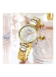 Curren Analog Watch for Women with Stainless Steel Band, Water Resistant, J-4802G, Gold-Silver
