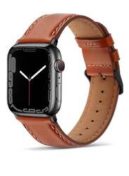 Replacement Premium Leather Strap Compatible With Apple Watch Band 41mm 40mm 38mm Brown