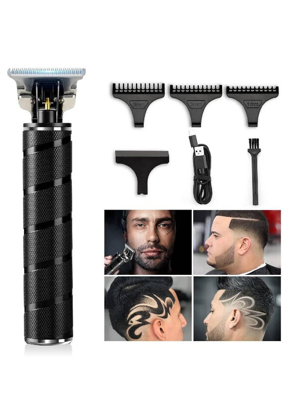 

Rabos Professional Zero Gapped Trimmer Cordless Edgers Clippers Grooming Kit with Guide Combs Gifts for Men, Black