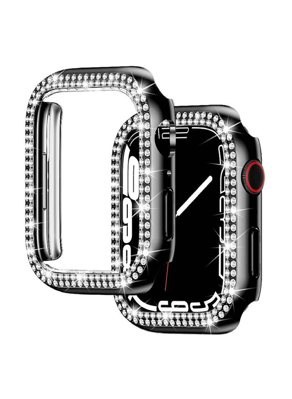 Bling Crystal Diamond Protective Bumper Frame Case for Apple iWatch 41mm, Black