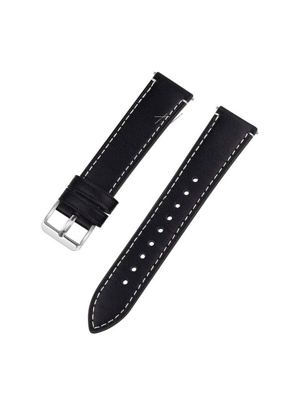 

Generic Quick Release Leather Watch Strap for 22mm, Black