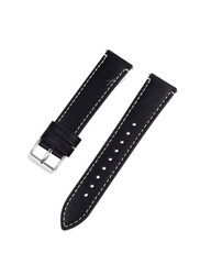 Quick Release Leather Watch Strap for 22mm, Black